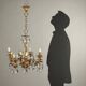 Antique Rococo-style chandelier in gilded bronze, 20th century.