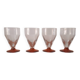 4 verres à pied marron fumé