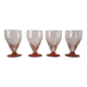 4 smoked brown stemmed glasses