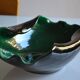 Grande coupe à fruits en céramique vert et noir années 60 60's 1960