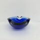 Mid-century design set of 6 blue Murano glass bowls, 1970s