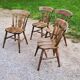 Set of 4 mountain style chairs from the 60s in beech