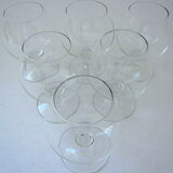 Suite of six glasses with alcohol, shape "cognac", in crystal
