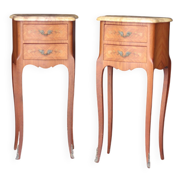 Pair of rosewood veneered bedside tables.