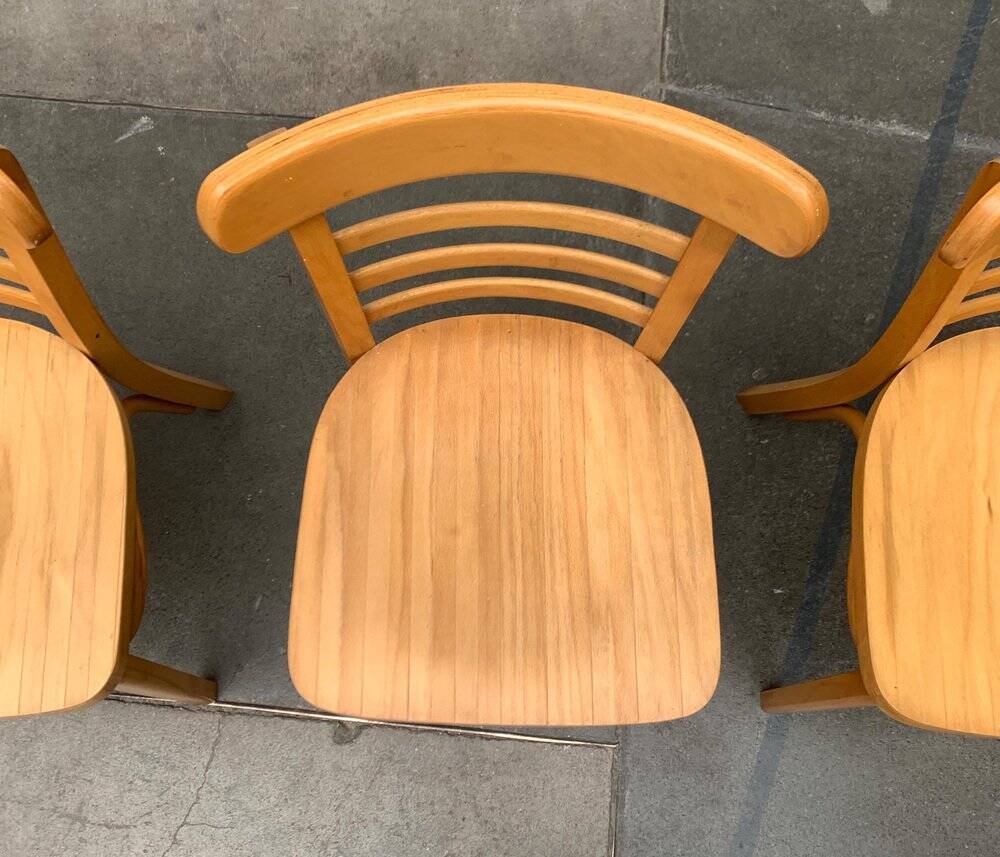 Mid-century German bentwood chairs by ZPM Radomsko for Mobilair, 1950s, set of 3.