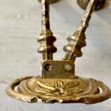 Pair of brass wall candle holders