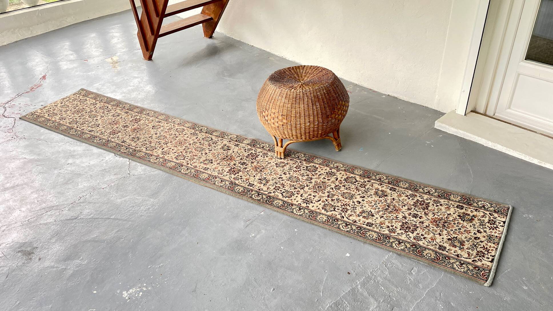 Vintage Beige Grey-Blue Runner Rug