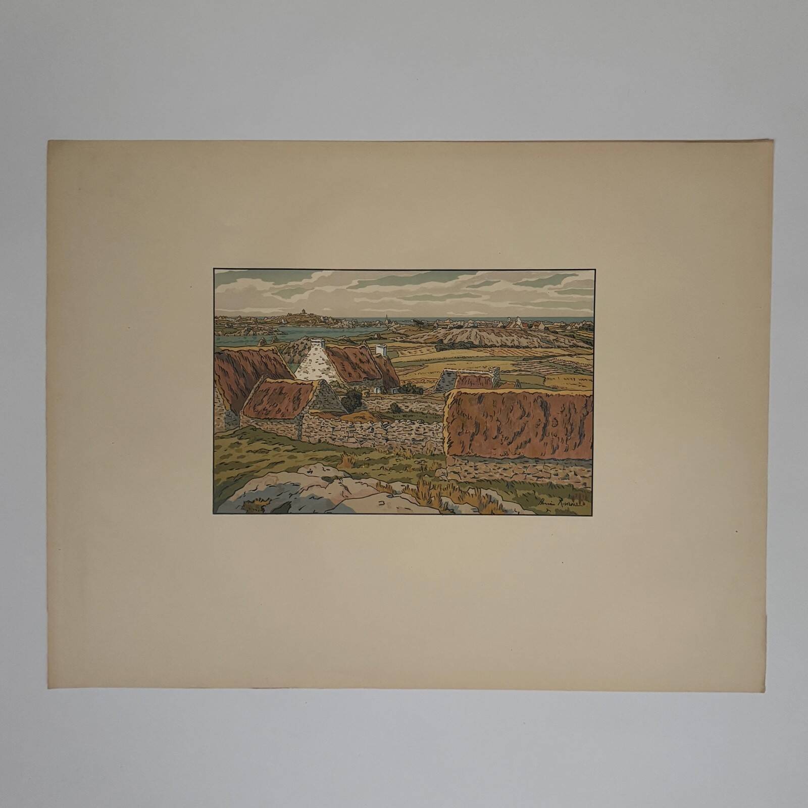Lithograph by Henri Rivière The Beautiful Land of Brittany - Île Bréhat