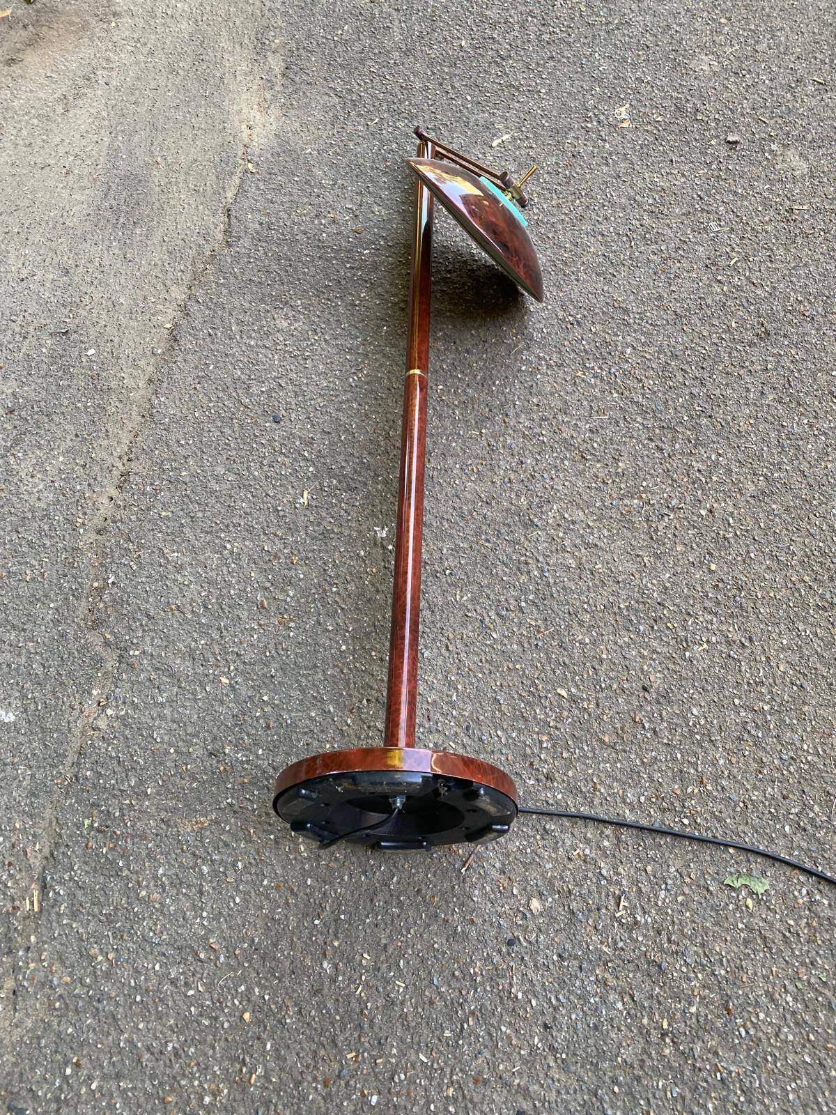 Vintage Italian floor lamp with burgundy marble effect and round dome