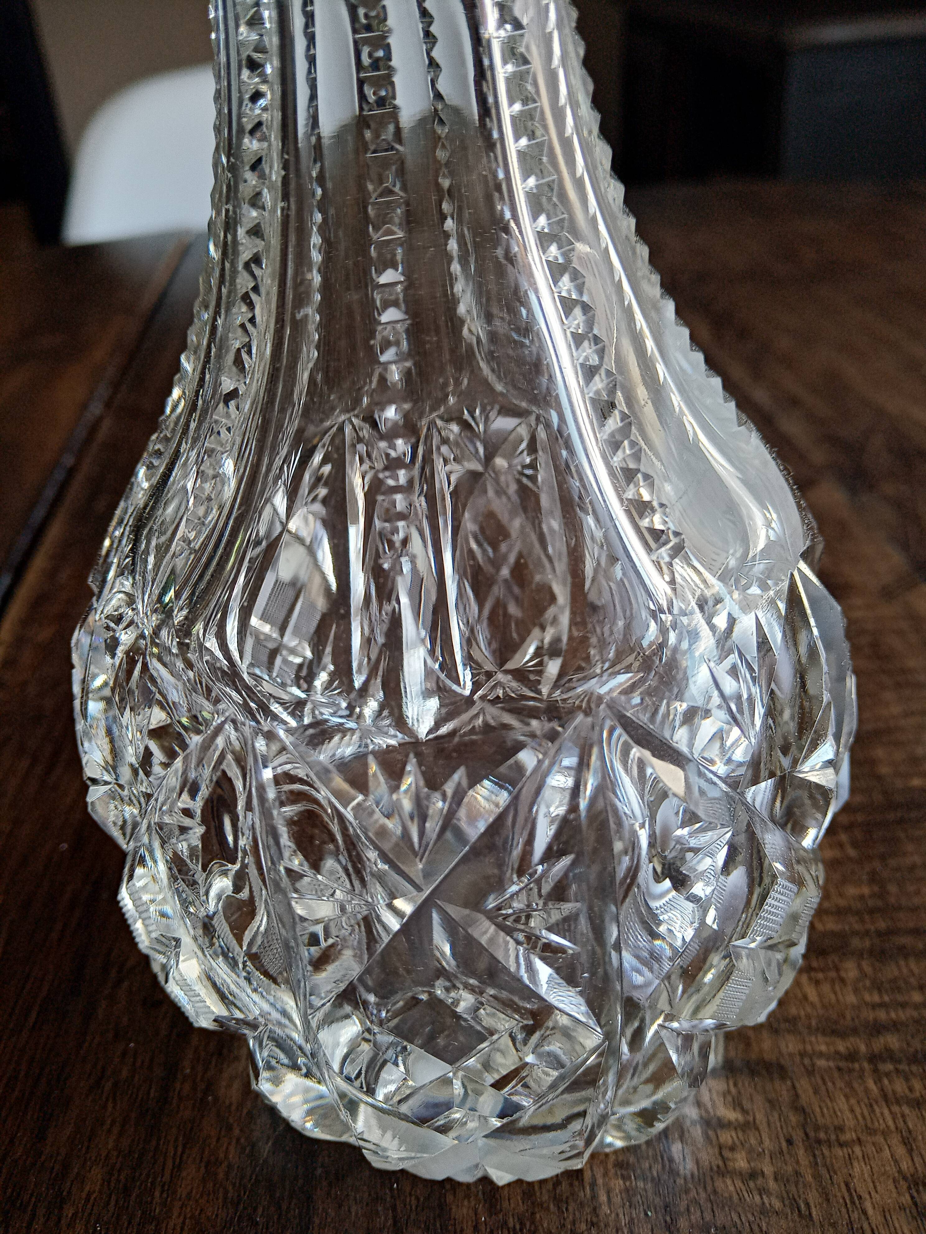 Carafe, vase, vintage soliflore cut glass