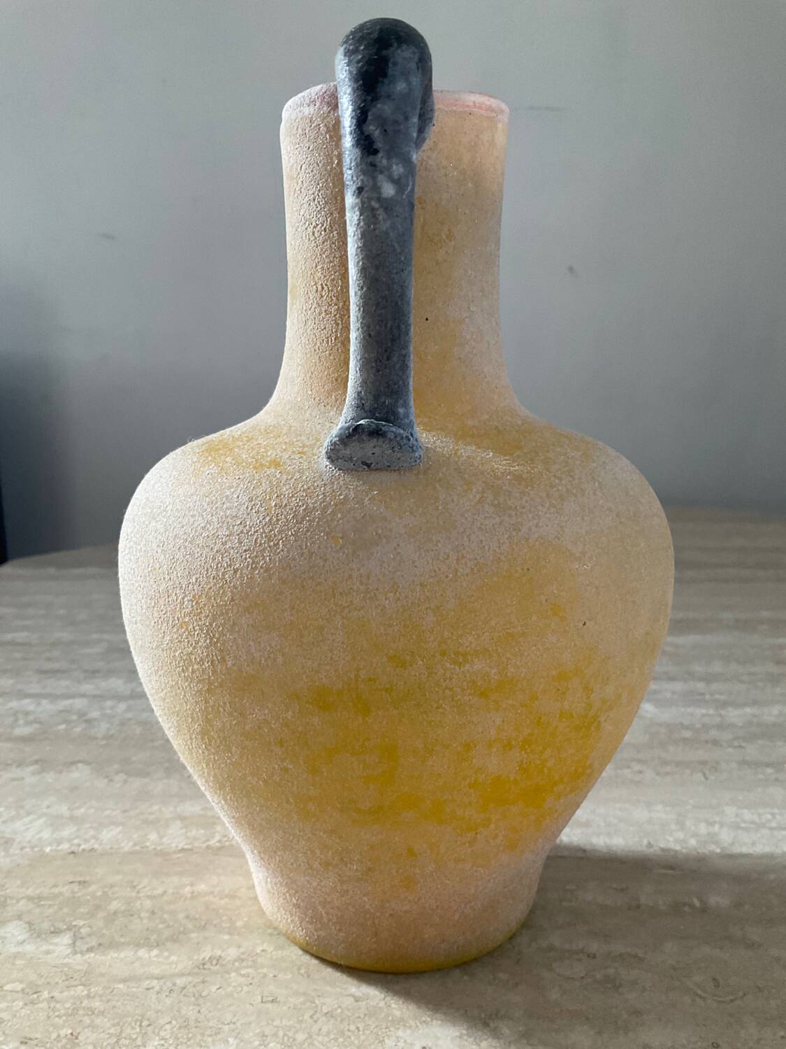 Scavo Murano vase jug in yellow glass paste