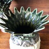 Paire de vases ananas en grès Rhoda