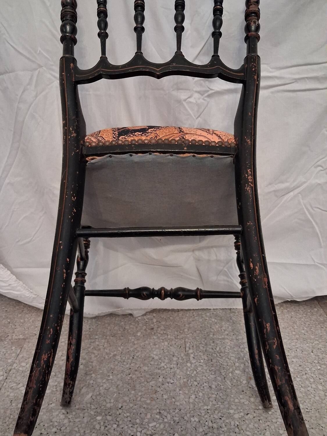 Chaise Napoléon III en bois noirci