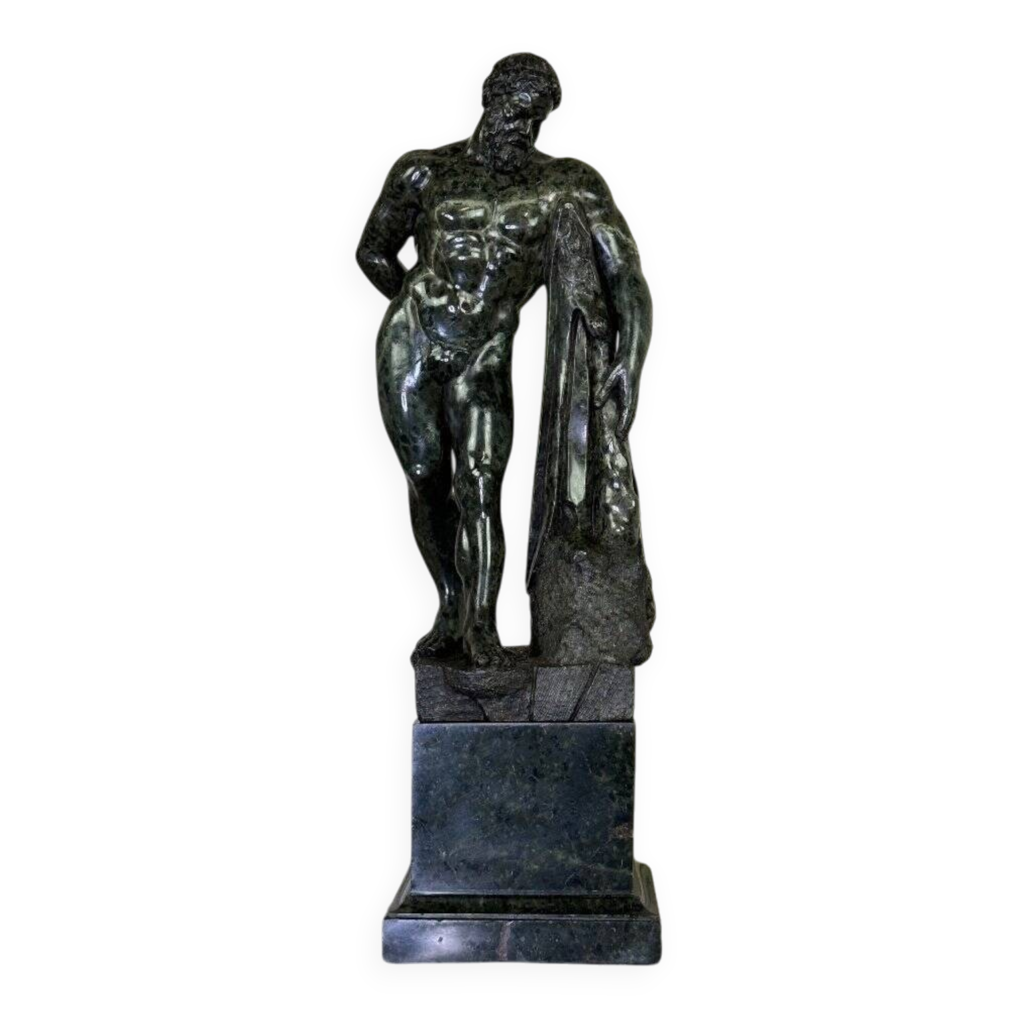 After the Farnese Hercules, a serpentine marble sculpture, a souvenir of the Grand Tour