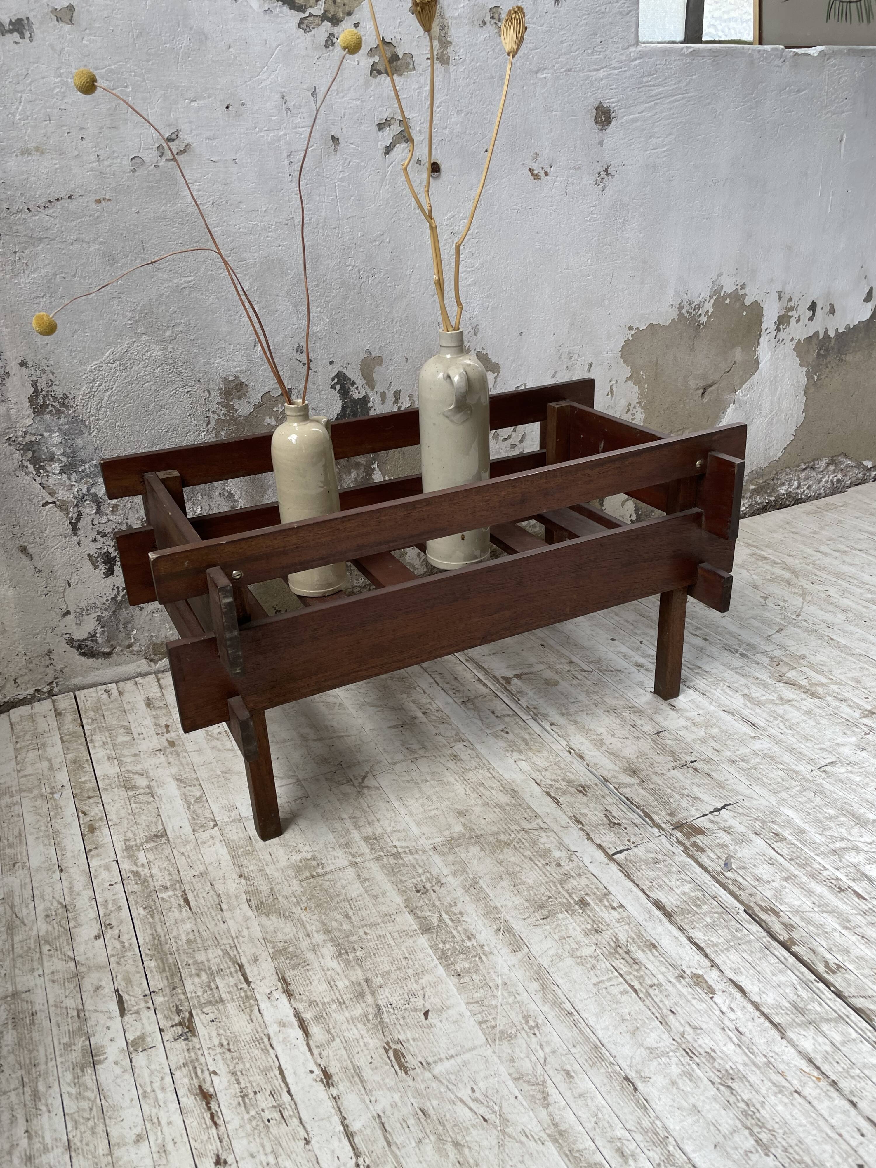 Small modernist oak planter from the 1950s