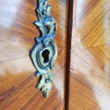 Armoire 2 portes en marqueterie motif fleurs début 20ème siècle