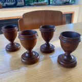 4 wooden egg cups