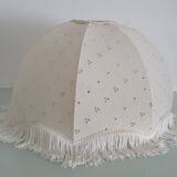Hanging lampshade in English embroidery