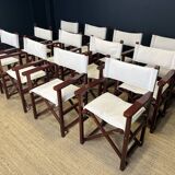 Lot de 12 fauteuils de réalisateur terrasse pliants Deauville Vlaemynck France