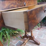 Table d'appoint travailleuse coiffeuse en noyer