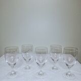 5 verres à vin 12cl en cristal