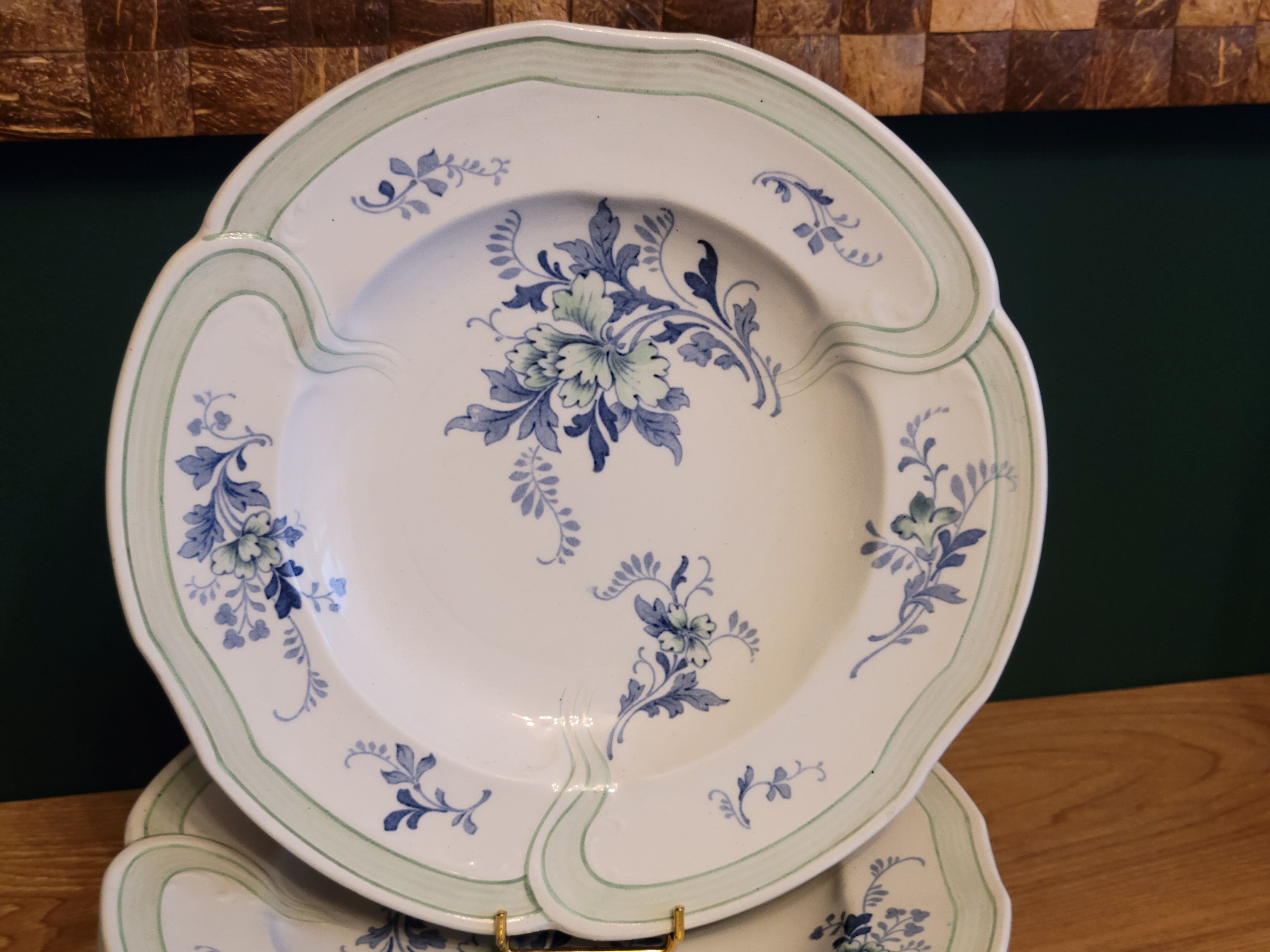 9 old K&G Lunéville hollow plates Regency model