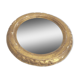 Round mirror gilded wood diameter 24cm