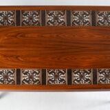 Scandinavian rosewood and ceramic coffee table
