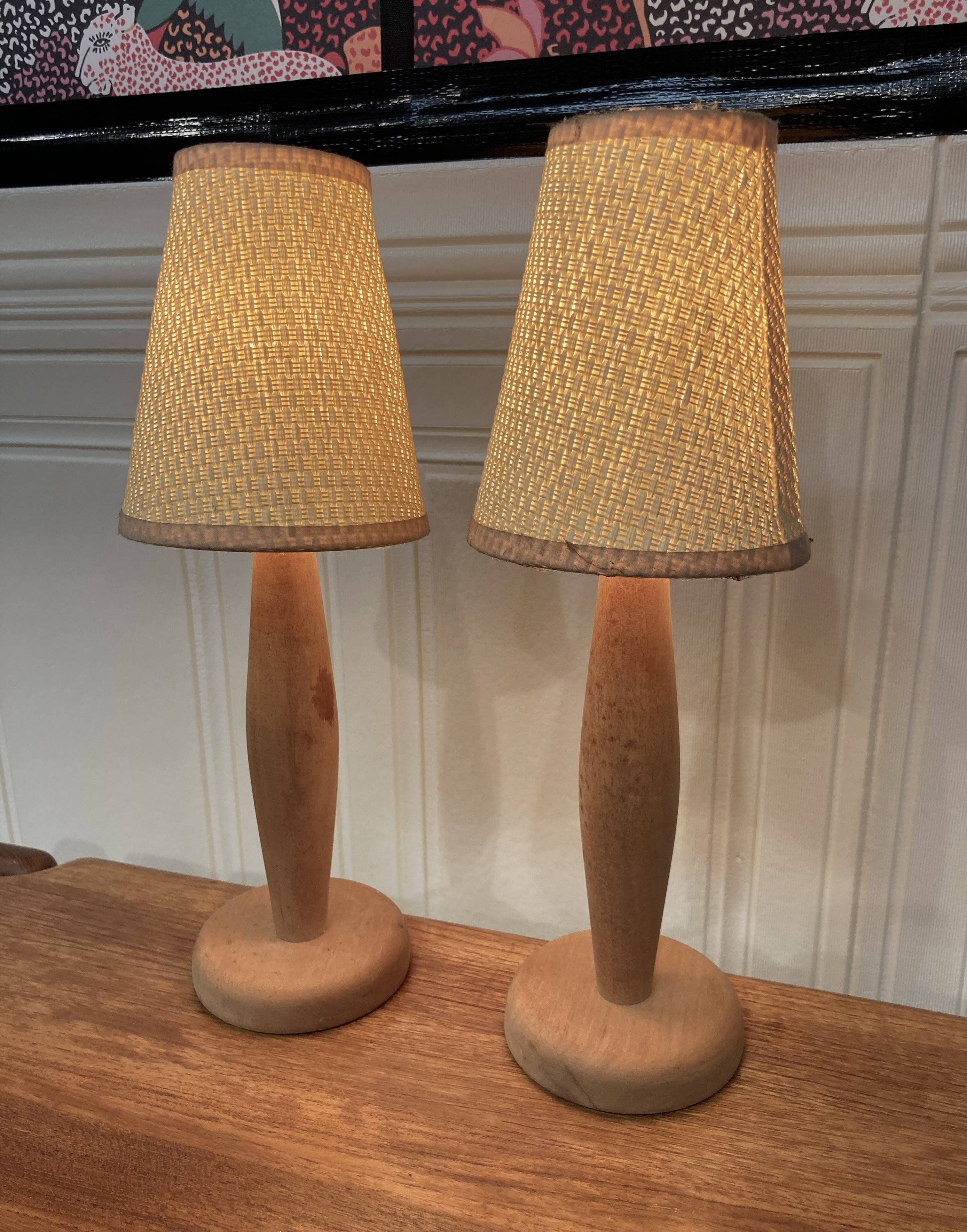 Paire de lampes design scandinave 1960.