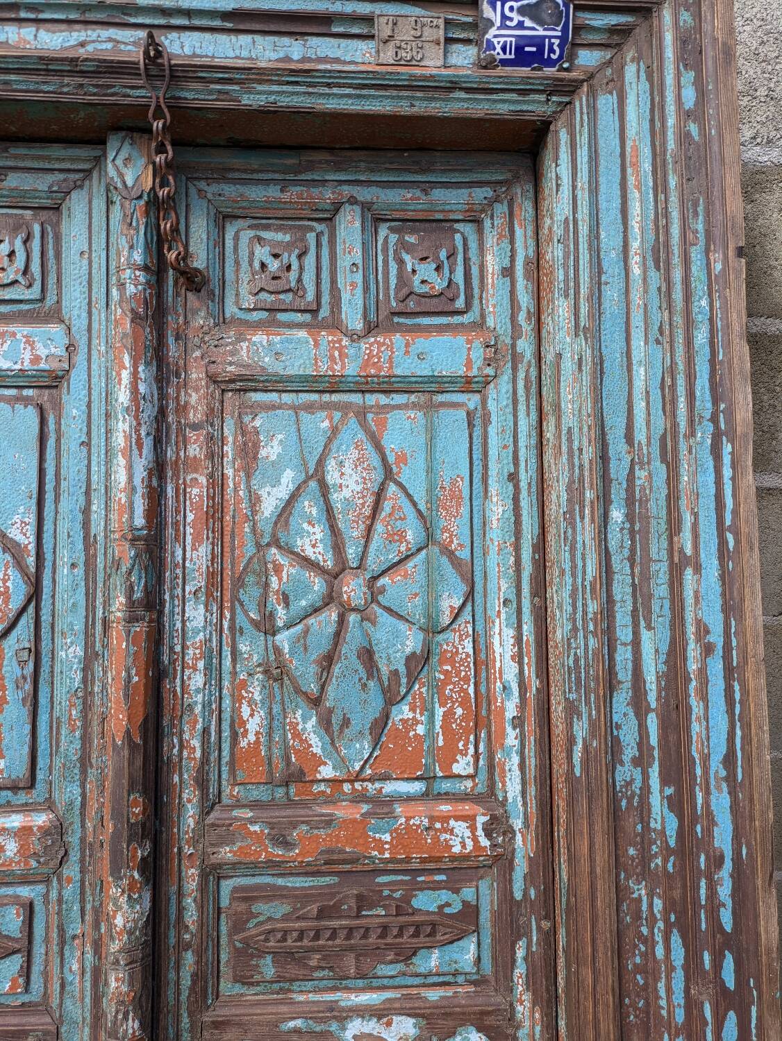 Antique Indian door in solid teak