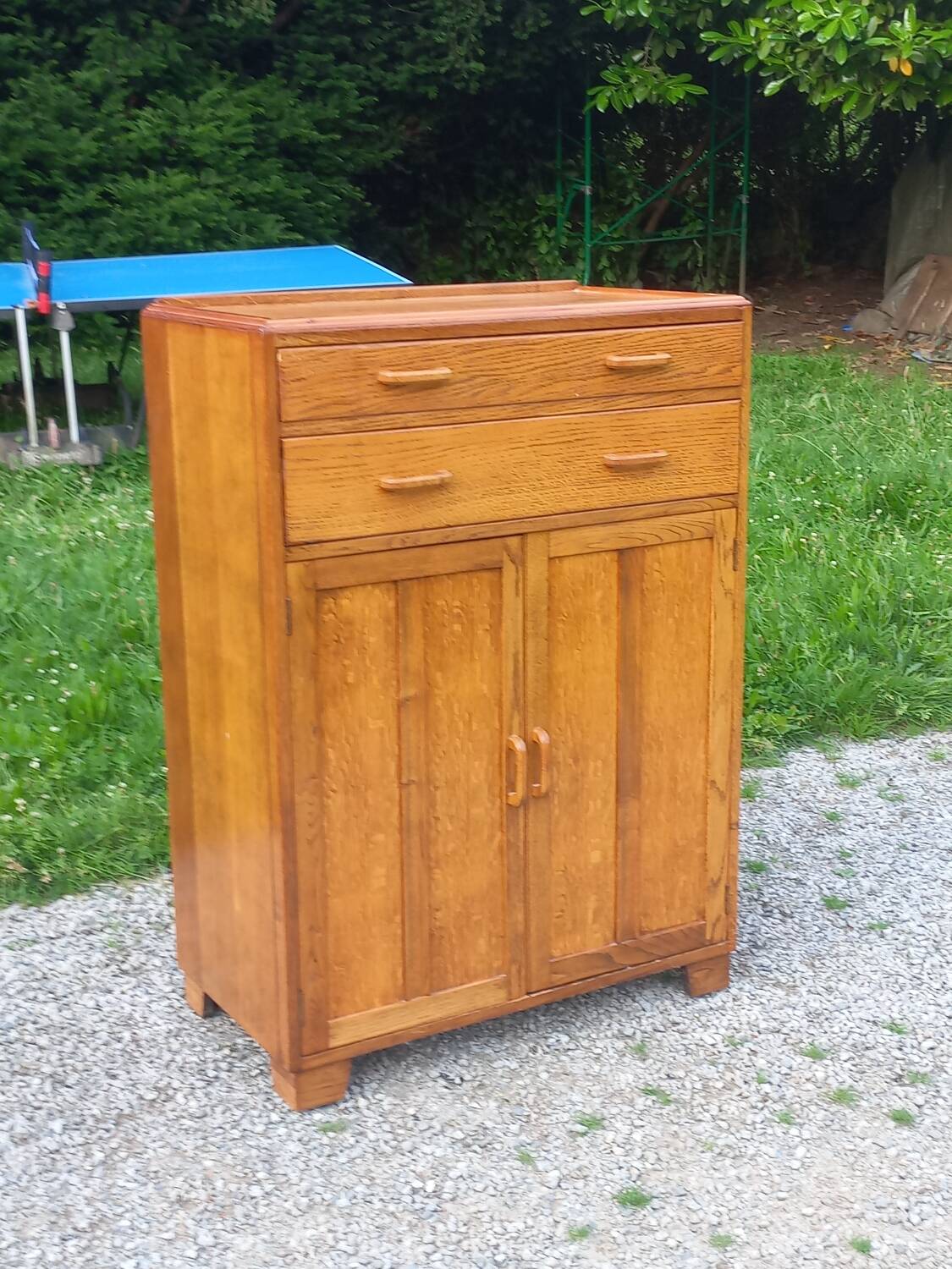 Parisian sideboard 2 doors 2 drawers at support height in oak