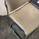 Vintage steel and beige fabric sleigh chair
