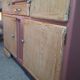 Mado two-body vintage kitchen buffet from the 1950s – cathedral glass