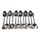 Set of 12 ercuis soup spoons in silver metal - marly rocaille decoration 20.5cm