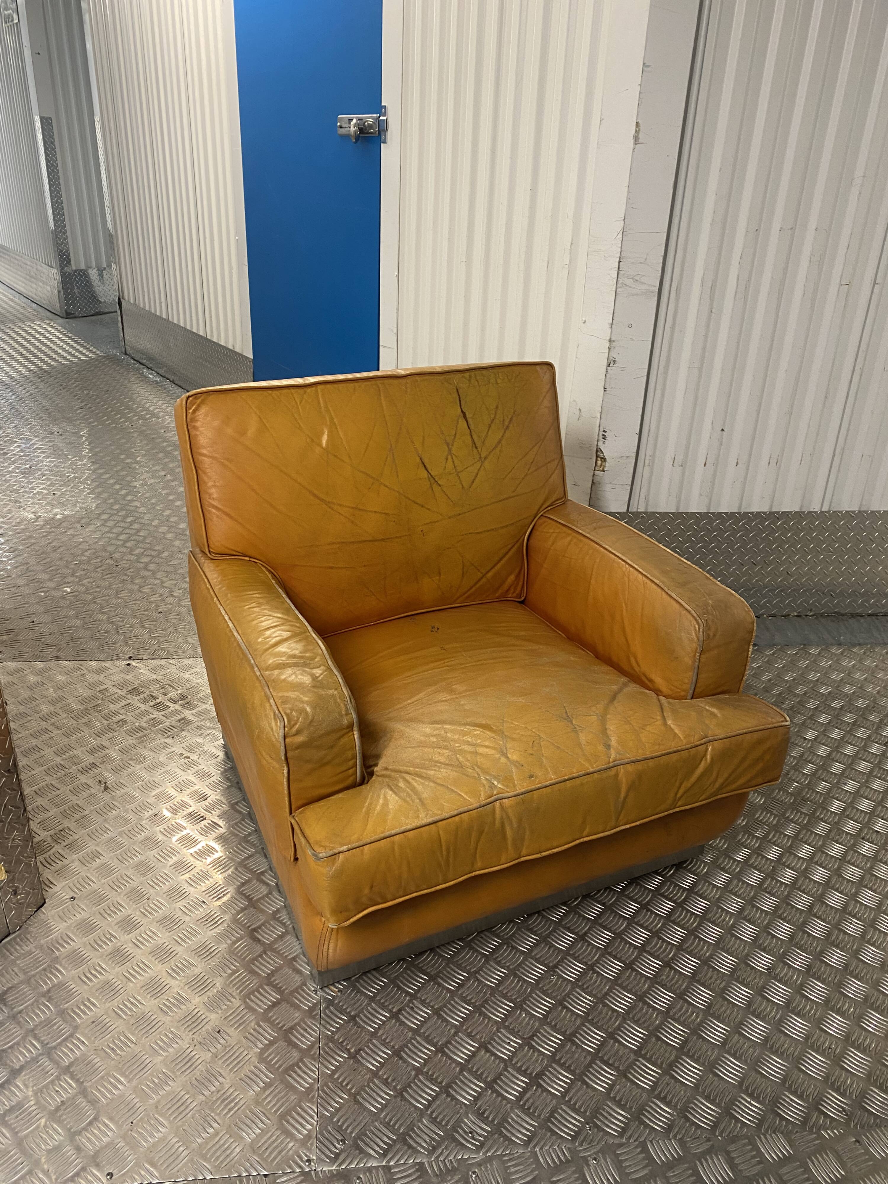 Jacques Charpentier Roche Bobois 1970s Leather Armchair DIY Vintage