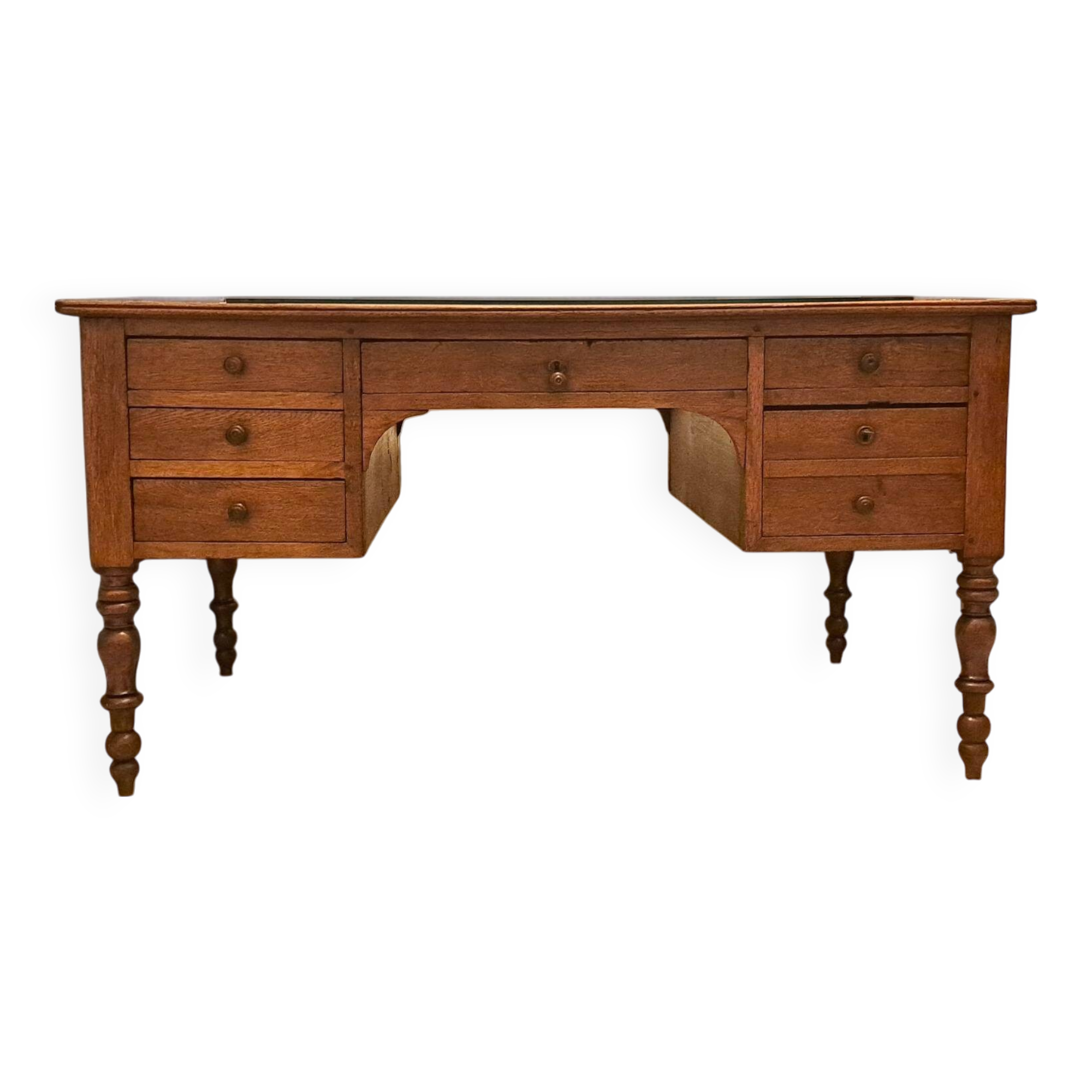 19th century Louis Philippe bureau plat in solid gilded oak