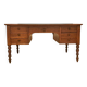 Bureau plat Louis Philippe 19e siècle en chêne doré massif