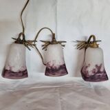 Glass paste wall light, bronze swallows