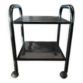 Vintage black metal rolling dessert trolley