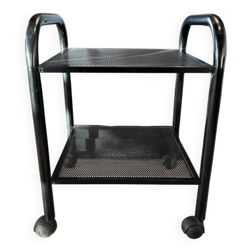 Desserte roulante vintage en métal noir