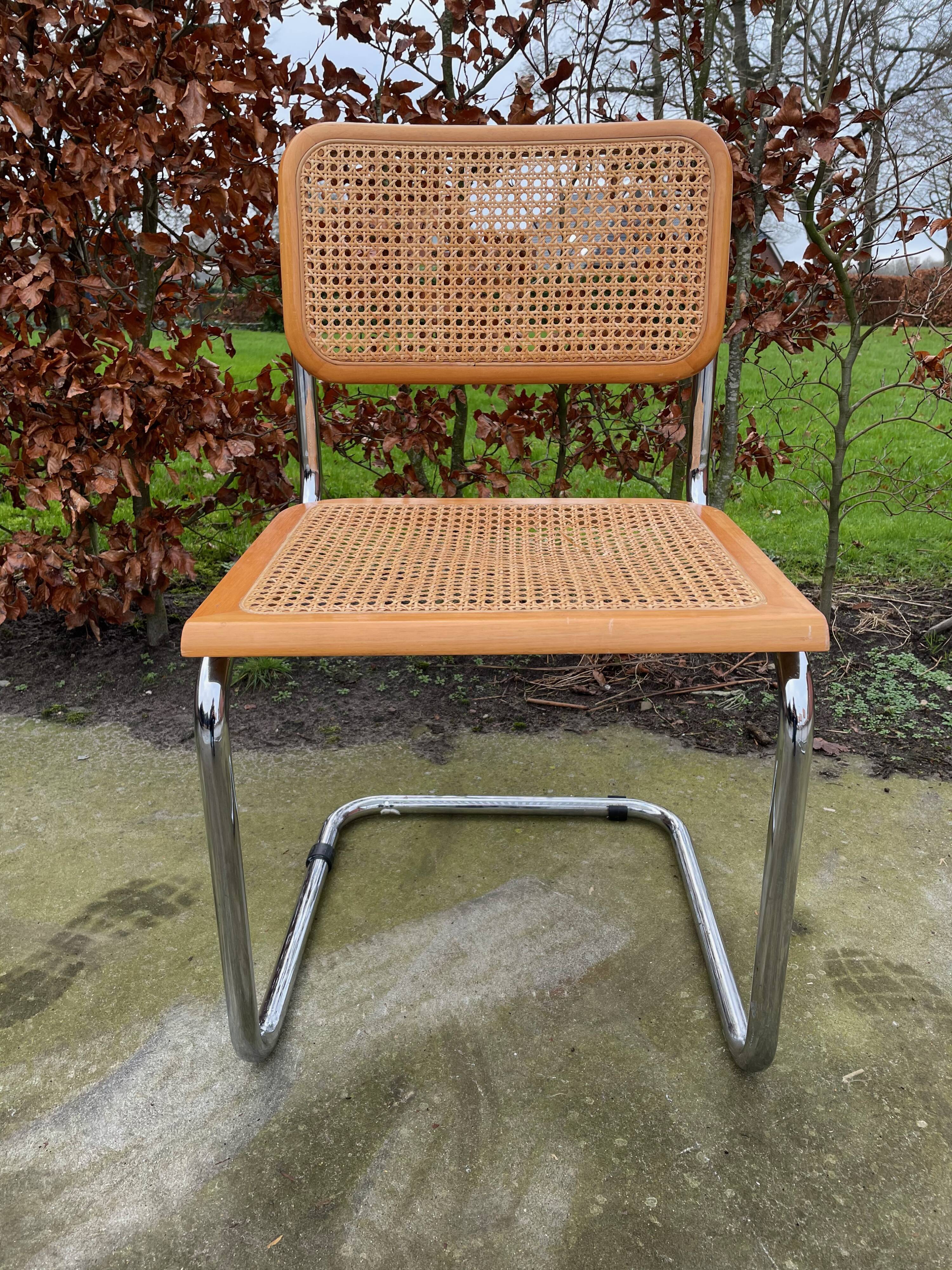 Lot of 4 Chairs Model Cesca designed by Marcel Breuer