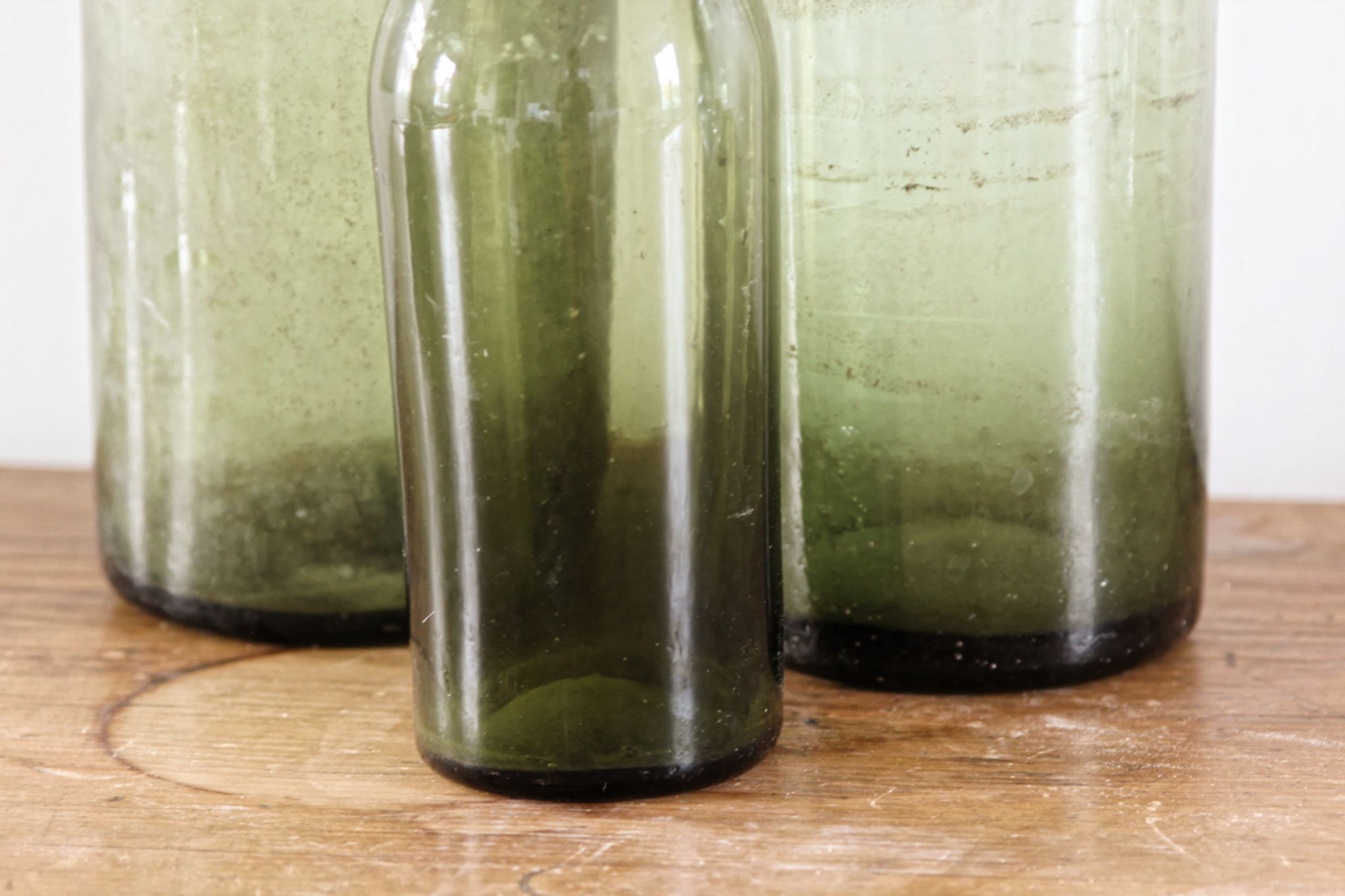 Lot de 3 bouteilles à conserve en verre soufflé