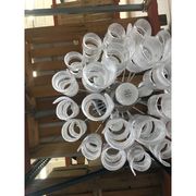 Murano Glass Sputnik Chandelier With Swirling Italian Glass Clear and White