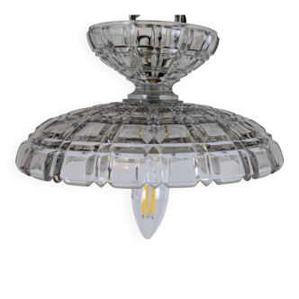 Geometric pressed glass Art Deco ceiling light – 1930s