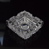 Pair of ashtrays, cut crystal glass, bohemia in the 1960's