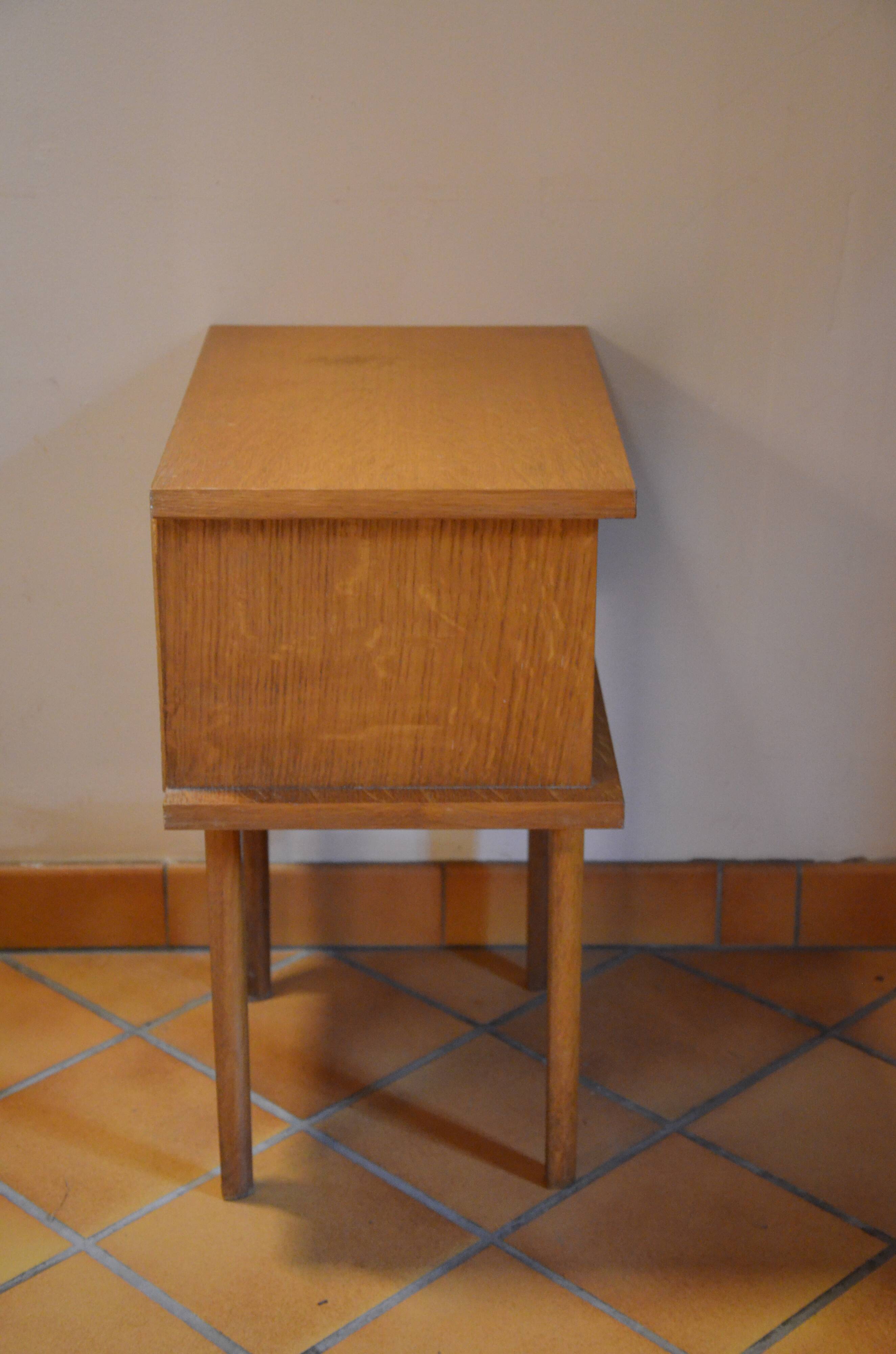 1960s oak bedside table