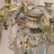 Pair of large, six-light gilt bronze candlesticks