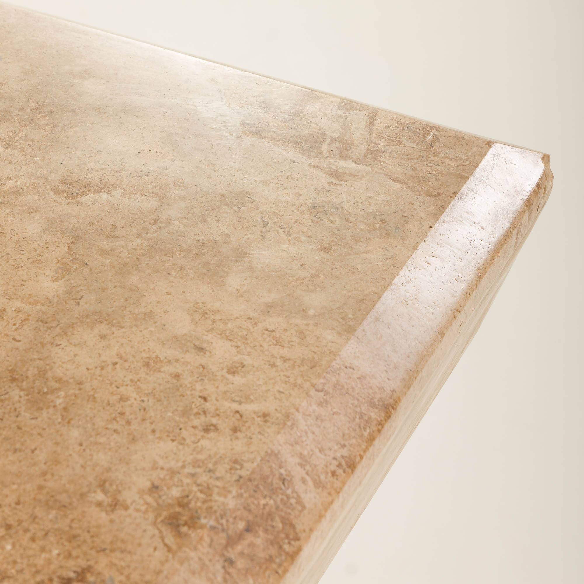 Italian mid century extra large travertine dining table, 1970s