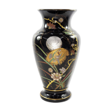 Art Nouveau vase in gold and silver enamelled glass hand painted