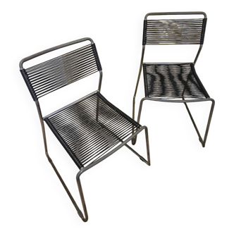 Pair of Ikea "spaghetti" chairs, 1990
